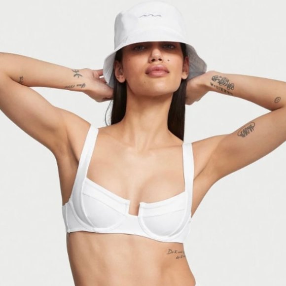 VICTORIA'S SECRET SWIM Bucket Hat White One size fits